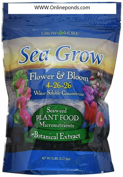 GROW MORE SEA GROW FLOWER & BLOOM WATER SOLUBLE SEAWEED PLANT FOOD 4-26-26 5 lbs